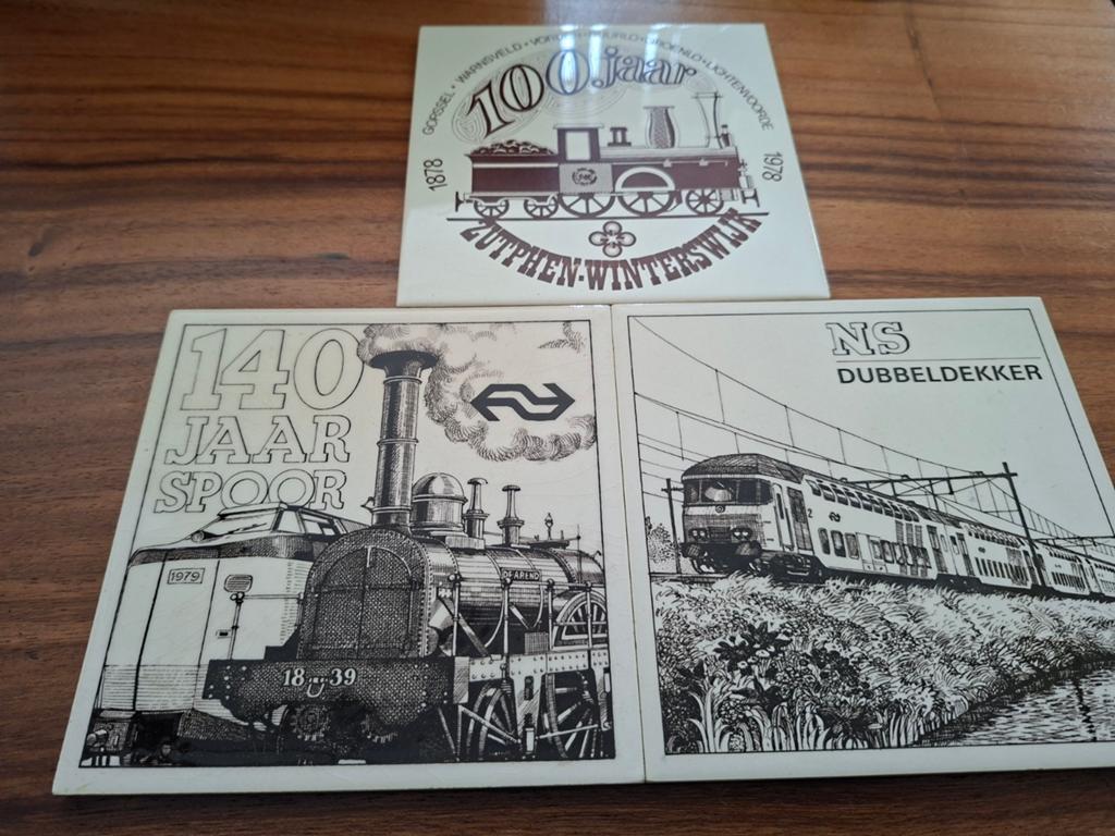 3 tegeltjes ns, Verzamelen, Ophalen of Verzenden, Trein, Overige typen