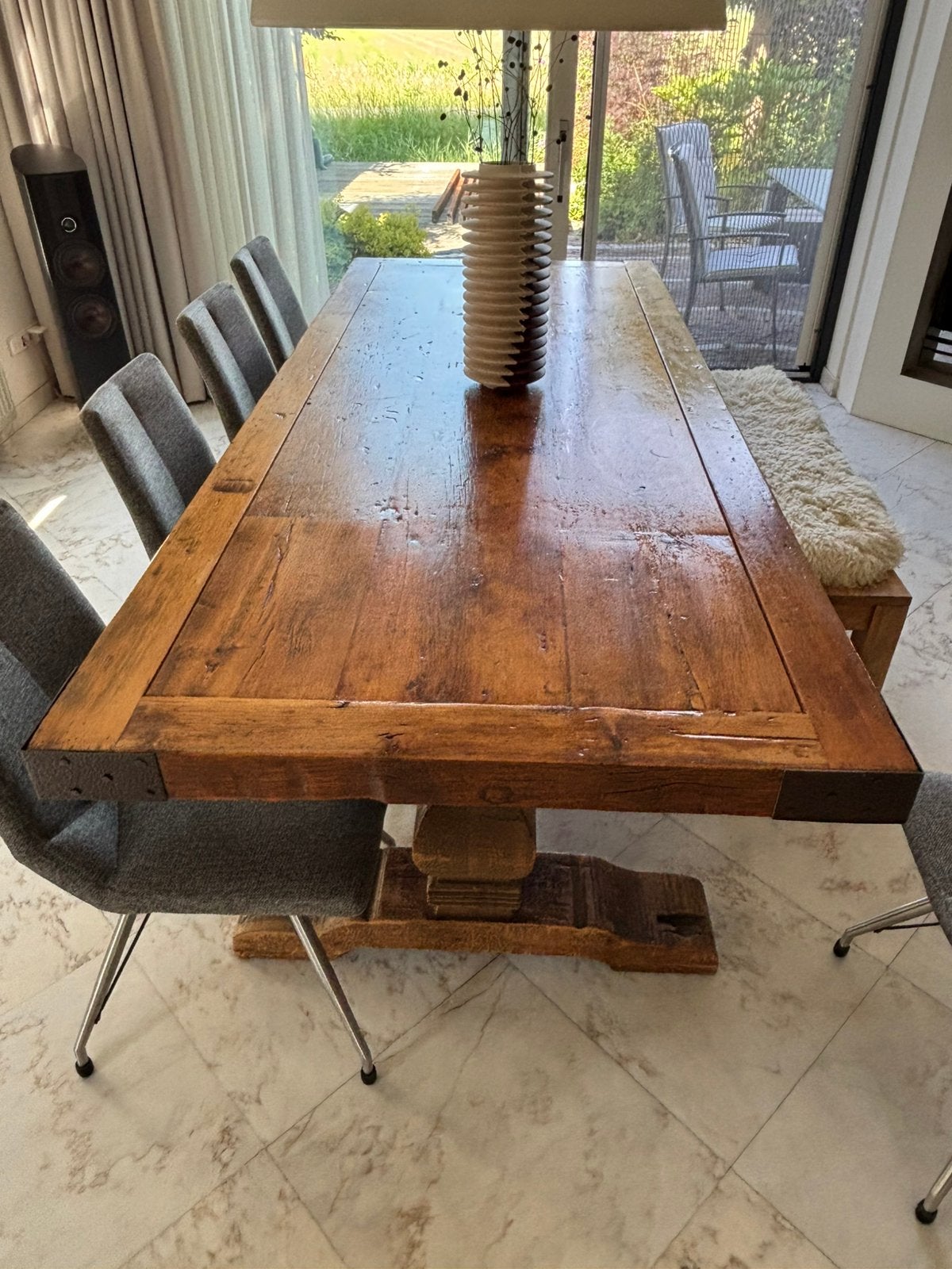 Kloostertafel 2.40 x 1.00 mtr, Ophalen, Gebruikt, 200 cm of meer, 50 tot 100 cm
