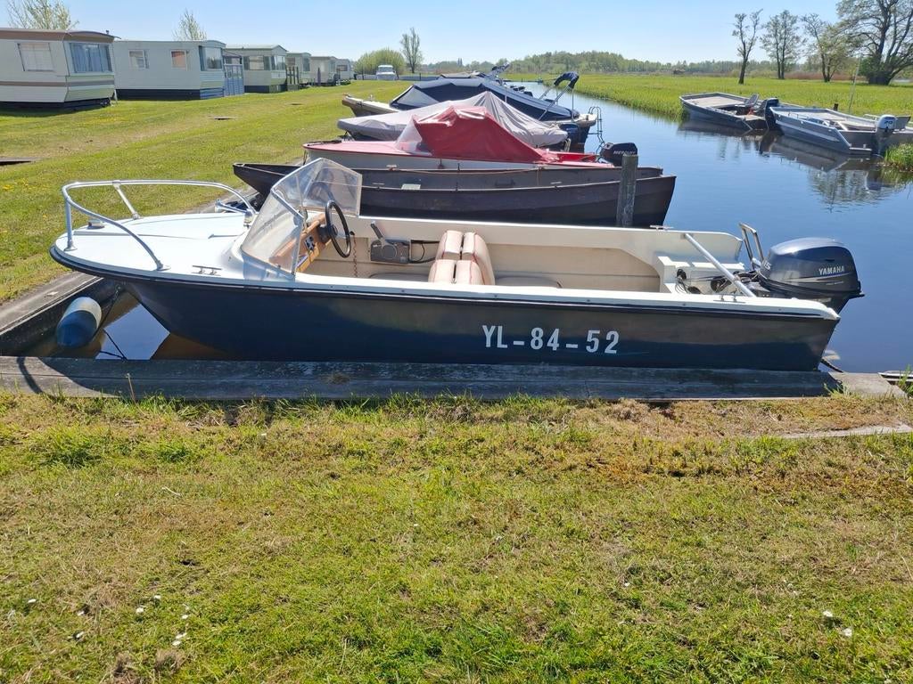 Almar motorboot 5 pers, inclusief klaptrailer, 15 pk, Watersport en Boten, Ophalen, 10 tot 30 pk, 3 tot 6 meter, Buitenboordmotor
