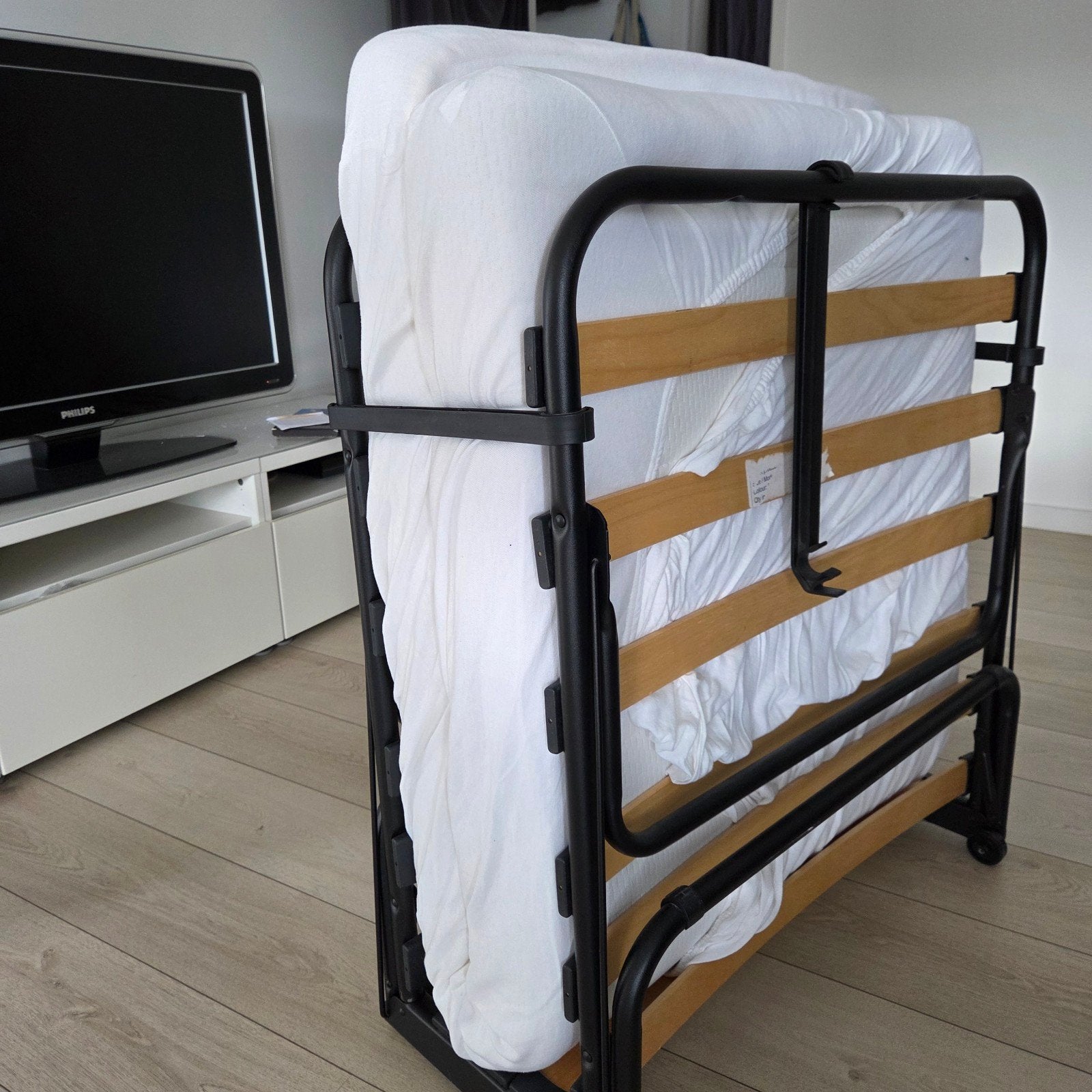 Opklapbed 75x185 cm, Ophalen, Gebruikt, Eenpersoons, 190 cm of minder