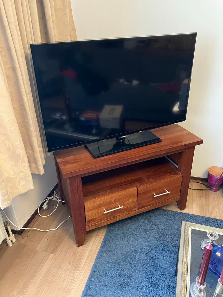 Mooi houten televisiekastje met lades, Gebruikt, 100 tot 150 cm, Ophalen of Verzenden, Minder dan 100 cm
