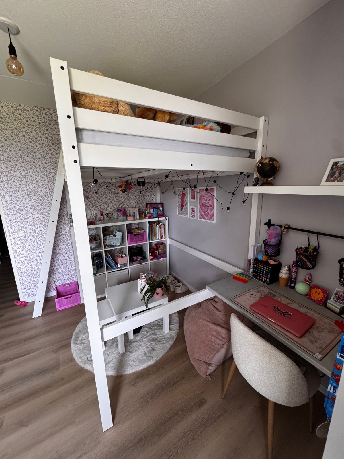 IKEA Storå Hoogslaper 140x200 - Wit, Ophalen, Gebruikt, Hoogslaper, Tweepersoons