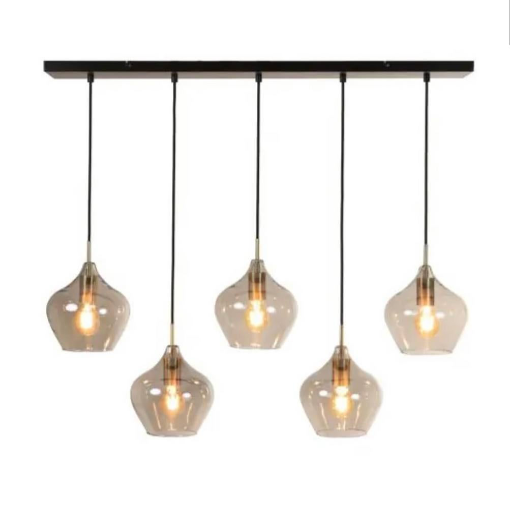 Rakel hanglamp smoked glas, Huis en Inrichting, Ophalen, Gebruikt, Glas