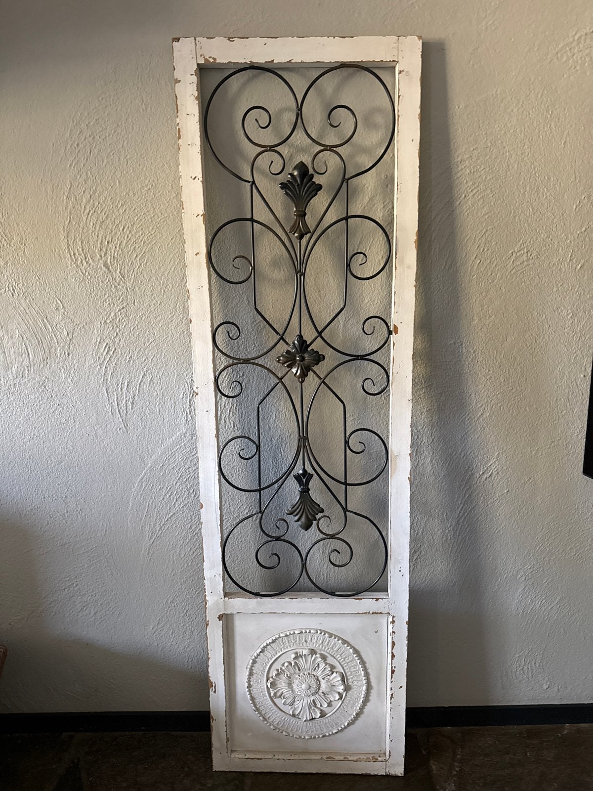 Decoratief kamerscherm met smeedijzer en hout, Ophalen, Gebruikt