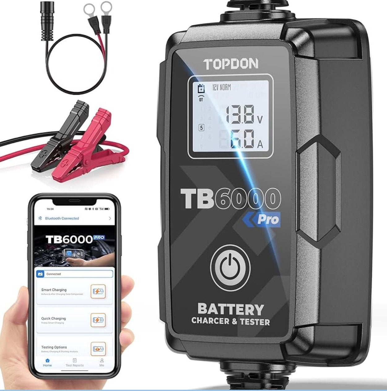 Topdon TB6000 Pro Acculader – Professionele, Ophalen of Verzenden