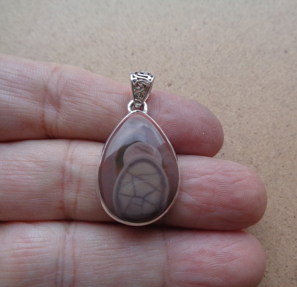 zilveren hanger met mooie steen [137], Verzenden, Zo goed als nieuw, Met edelsteen, Zilver