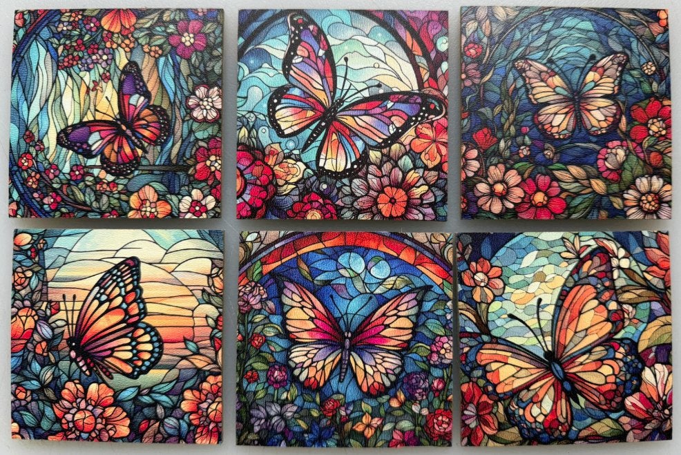 Set van 6 onderzetters. Vlinders, Ophalen of Verzenden