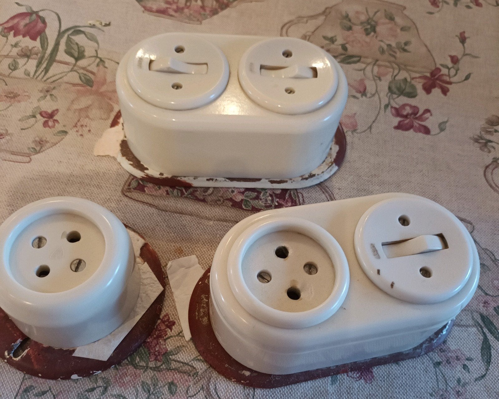 3 vintage stopkontakten/ schakelaar, Ophalen of Verzenden, Gebruikt, Schakelaar