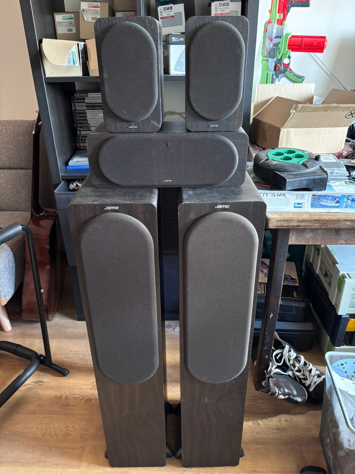Jamo 5.0 speaker set 100-140W, 6 ohm., Audio, Tv en Foto, Luidsprekers, Ophalen, Zo goed als nieuw, Overige merken