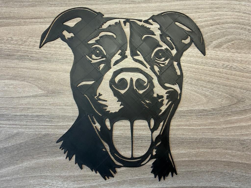Pitbull muurdecoratie, Ophalen of Verzenden, Nieuw, Zwart