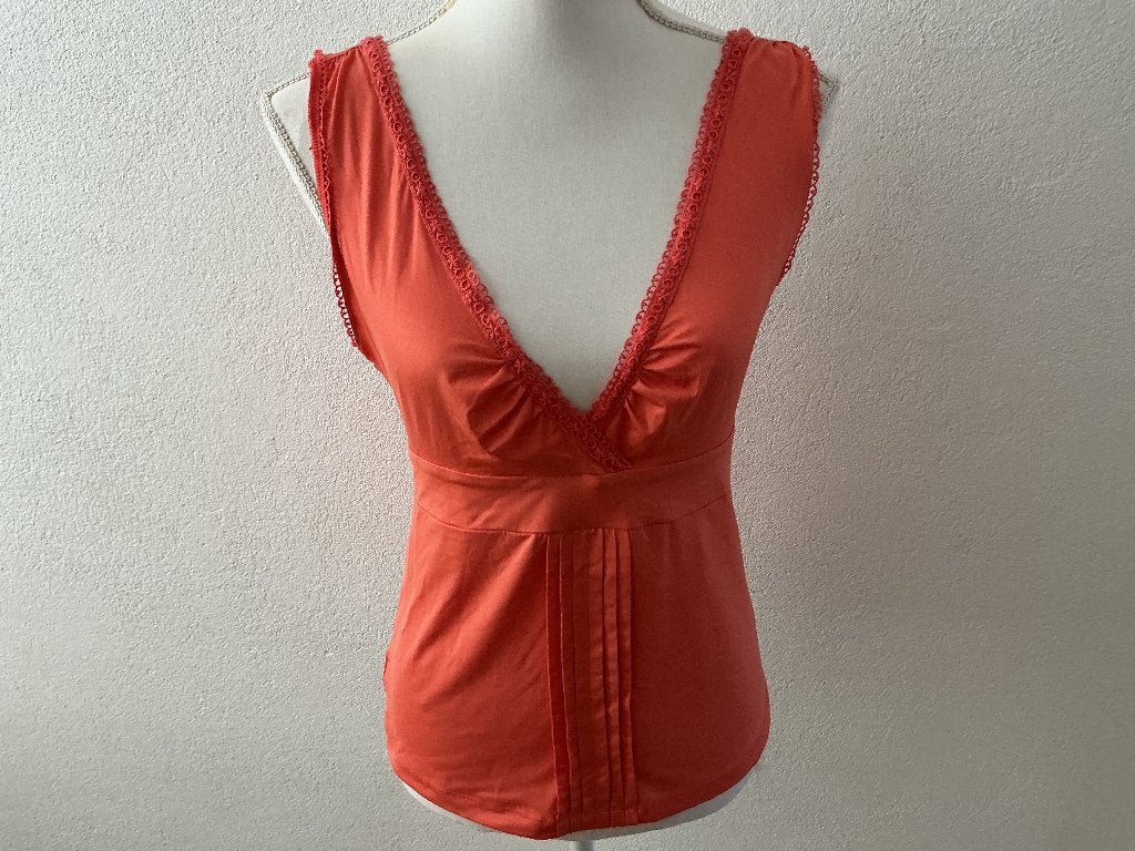 Mango basics top met kant M, Kleding | Dames, Tops, Maat 38/40 (M), Mango, Oranje, Ophalen of Verzenden