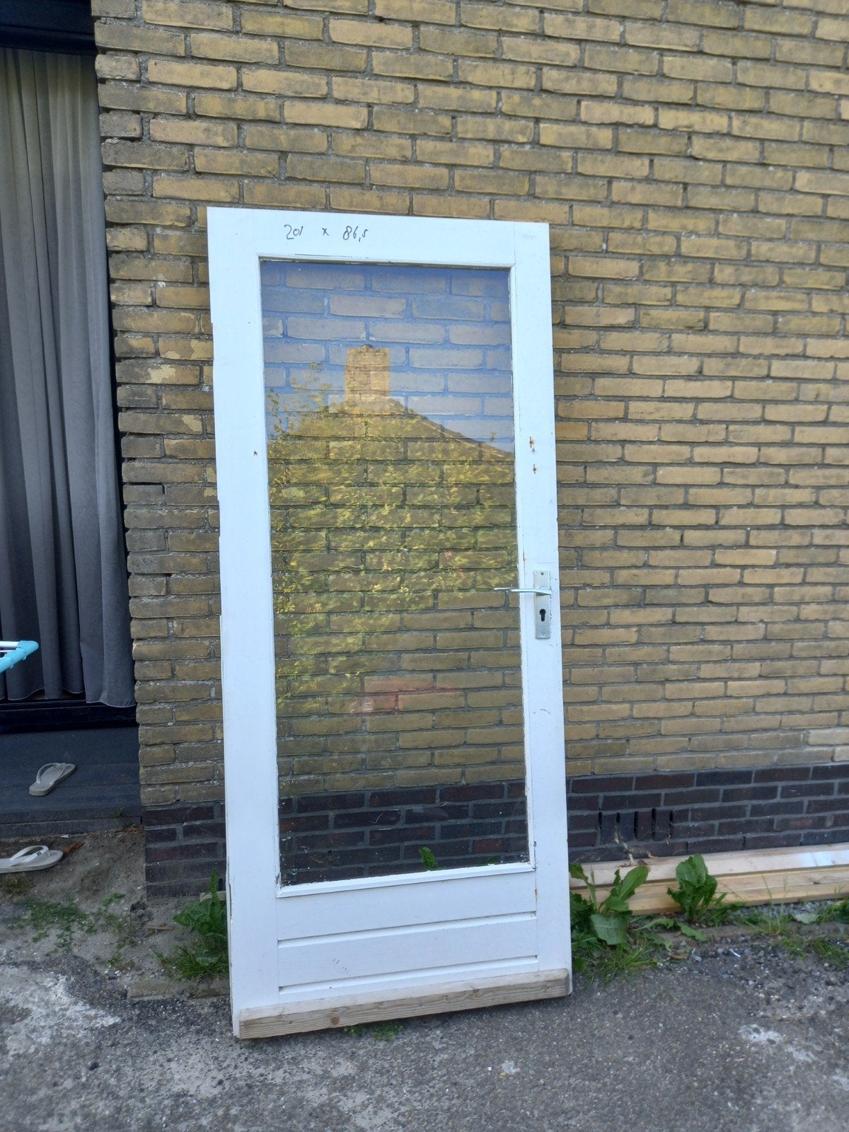 Hardhouten deur met slot, gratis af te halen, Ophalen, Gebruikt, 80 tot 100 cm, Buitendeur