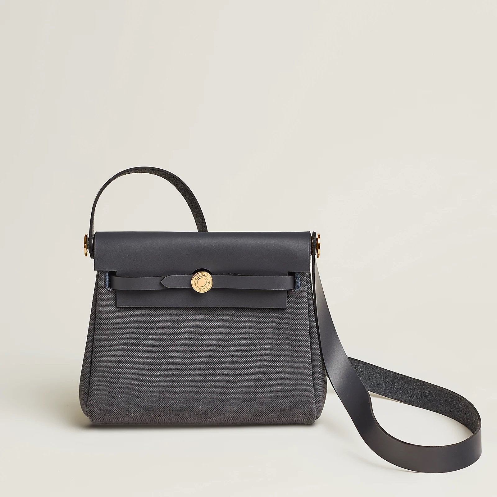 Hermes Mini Herbag Zip 20 Ardoise GHW, Ophalen, Nieuw, Grijs, Schoudertasje