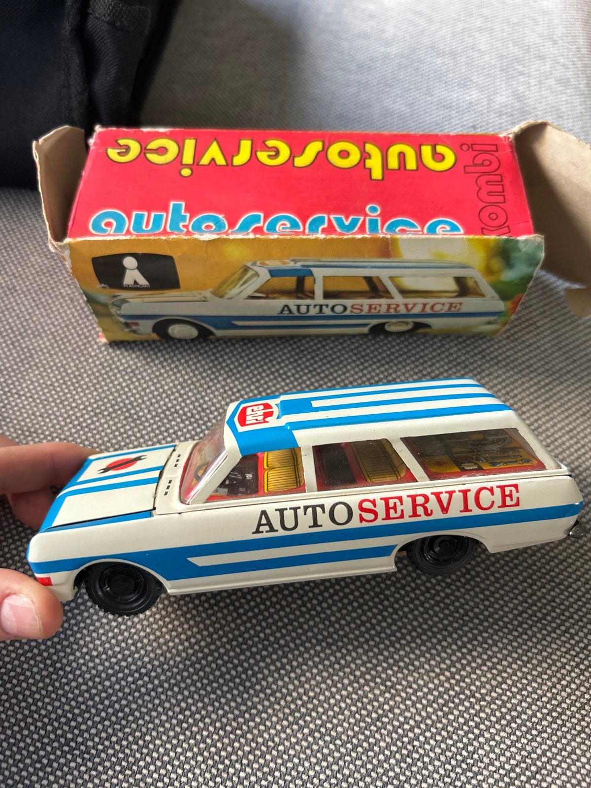 Vintage VEB Plasticart Kombi Autoservice modelauto, Overige merken, Auto, Verzenden, 1:32 tot 1:50