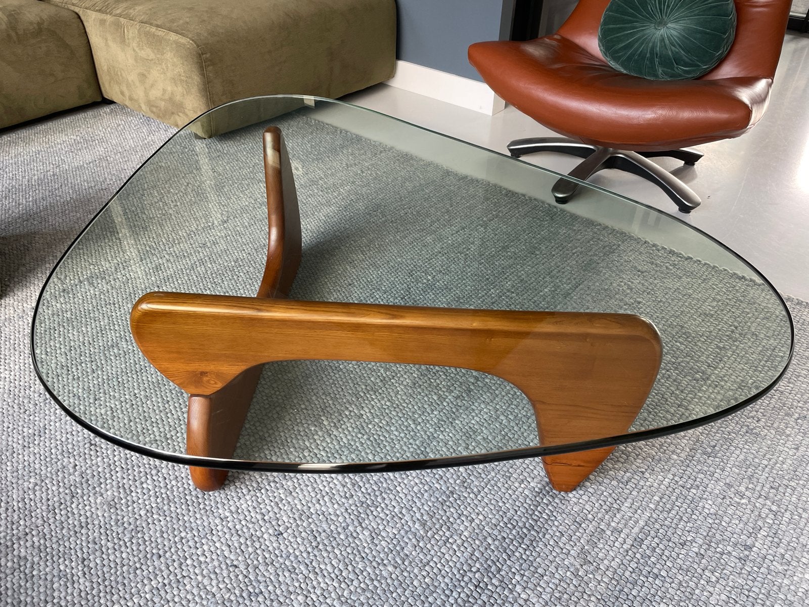 Noguchi salontafel replica – glazen design salontafel, Huis en Inrichting, Tafels | Salontafels, Ophalen, Gebruikt, 100 tot 150 cm