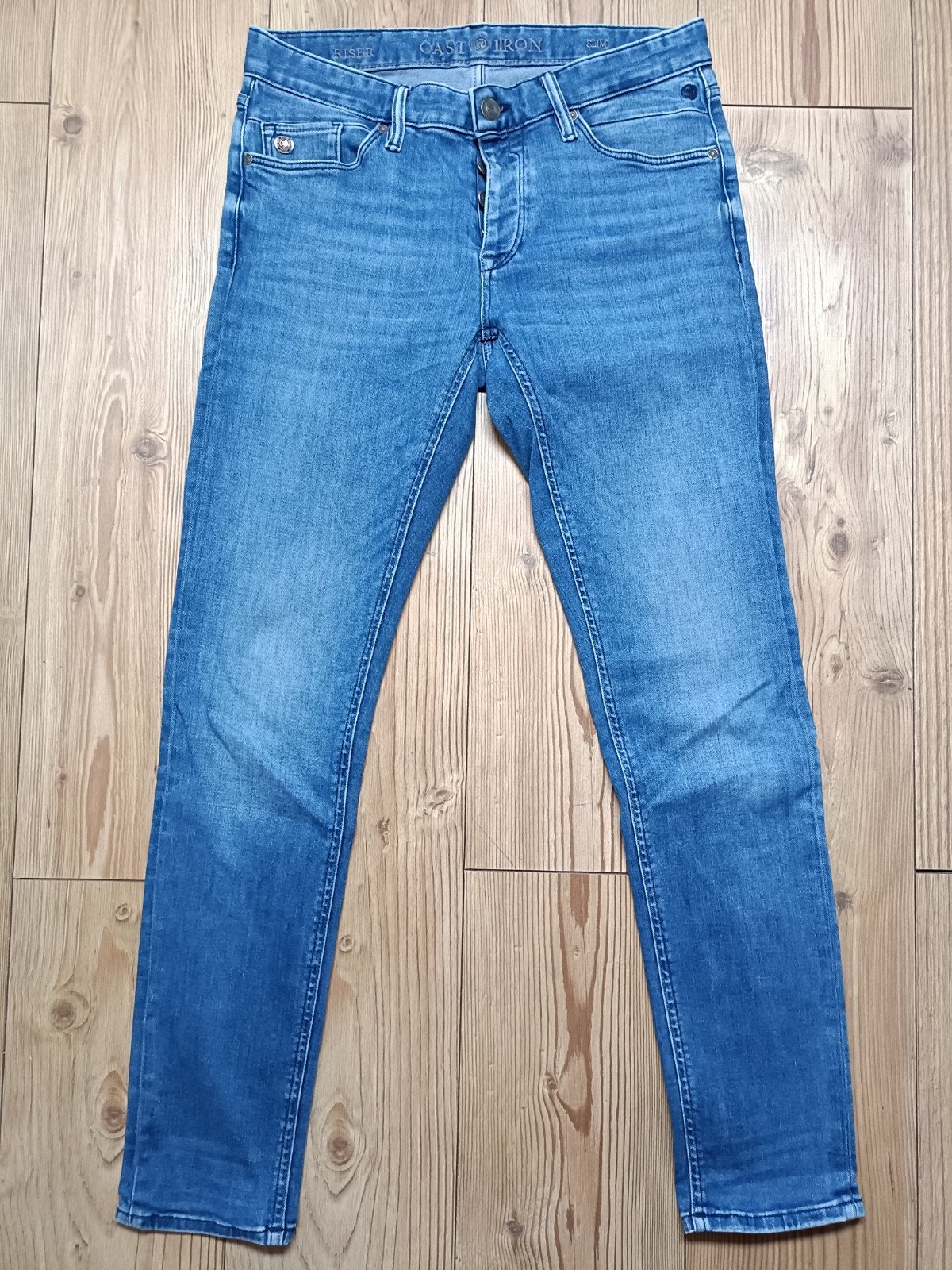 Cast Iron stretch maat 31-32, Kleding | Heren, Ophalen of Verzenden, Zo goed als nieuw, Blauw, W32 (confectie 46) of kleiner