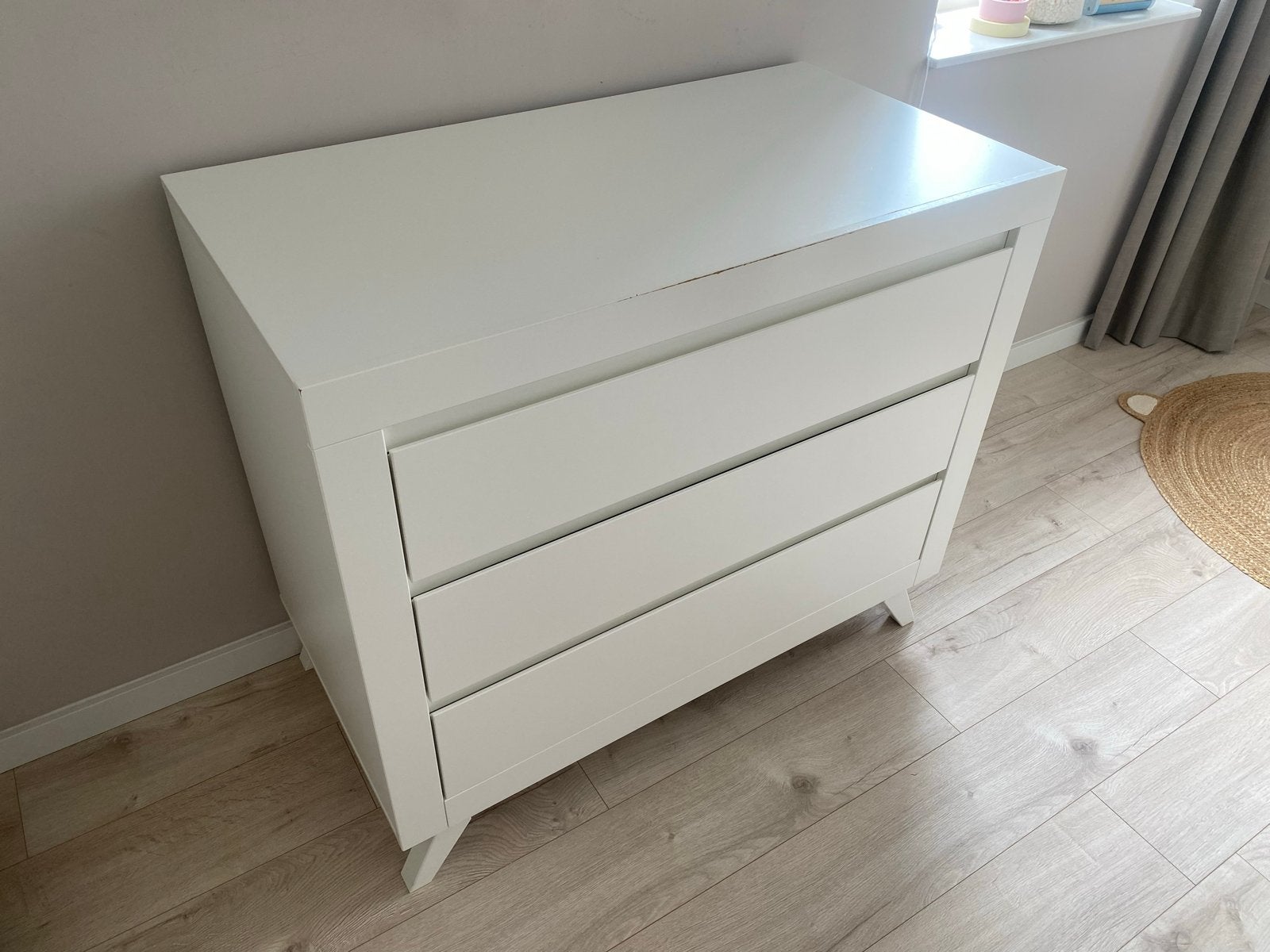 Witte commode + ledikant Bopita lijn Anna, Ophalen, Gebruikt, 50 tot 70 cm, 100 cm of meer