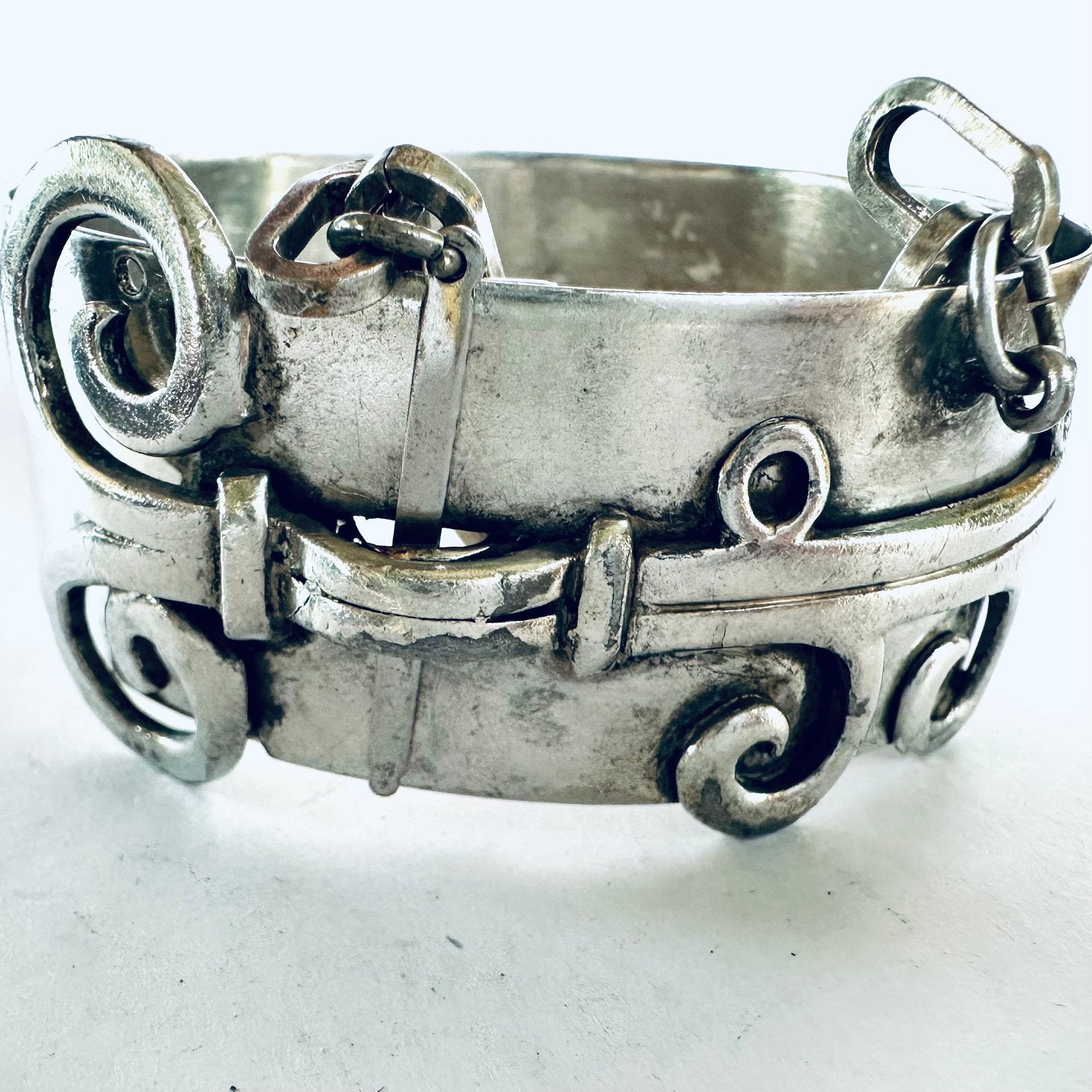 Vintage verzilverde armband, Sieraden, Tassen en Uiterlijk, Verzenden, Gebruikt, Zilver, Overige materialen