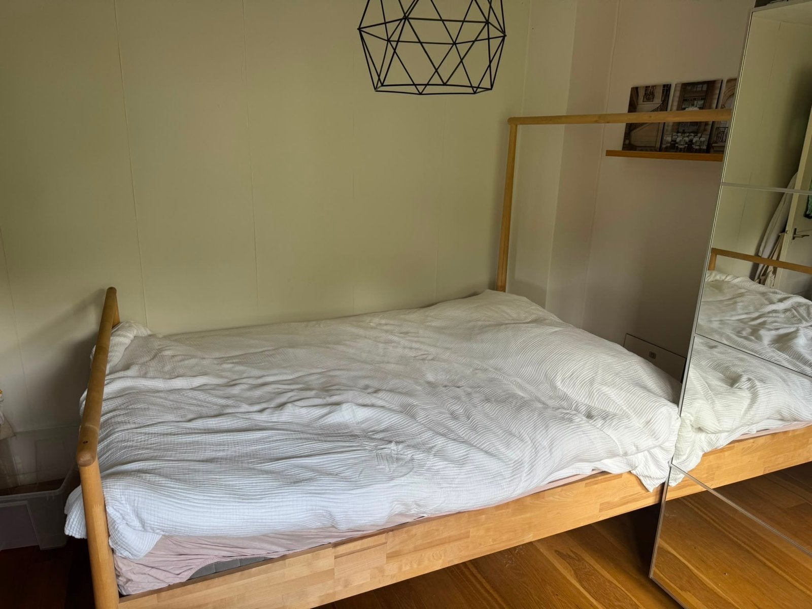 IKEA Gjora bedframe 140x200cm, berkenhout, Huis en Inrichting, Ophalen, Gebruikt, Beige, Tweepersoons