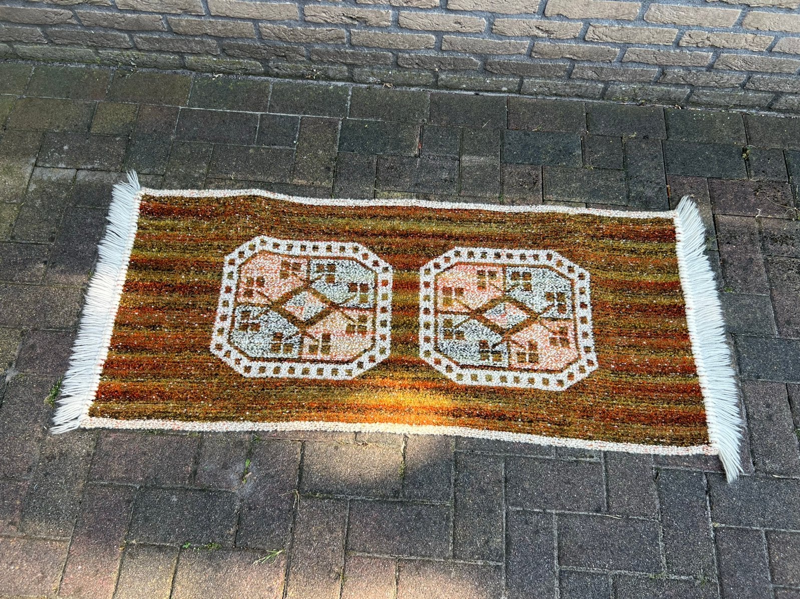 Te Koop : Vintage Kleedje Tafelkleed Wol Zie Foto’s, Ophalen of Verzenden, Zo goed als nieuw, Rechthoek, Wol