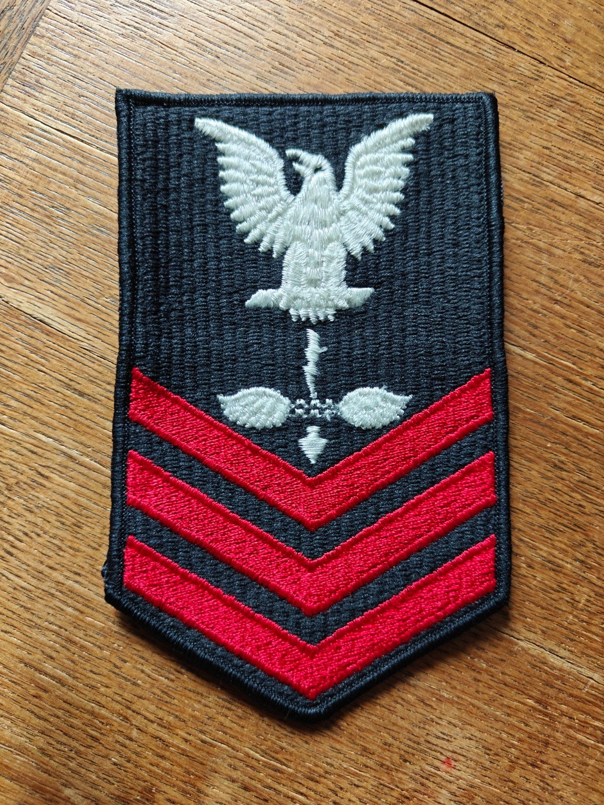 Navy rang patch zwart 25, Ophalen of Verzenden, Marine, Nederland, Embleem of Badge