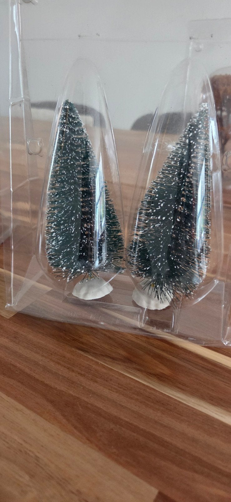 3x Set van 2 Lemax Dennenbomen (Medium - 15cm) - Kerstdorp B, Ophalen, Zo goed als nieuw