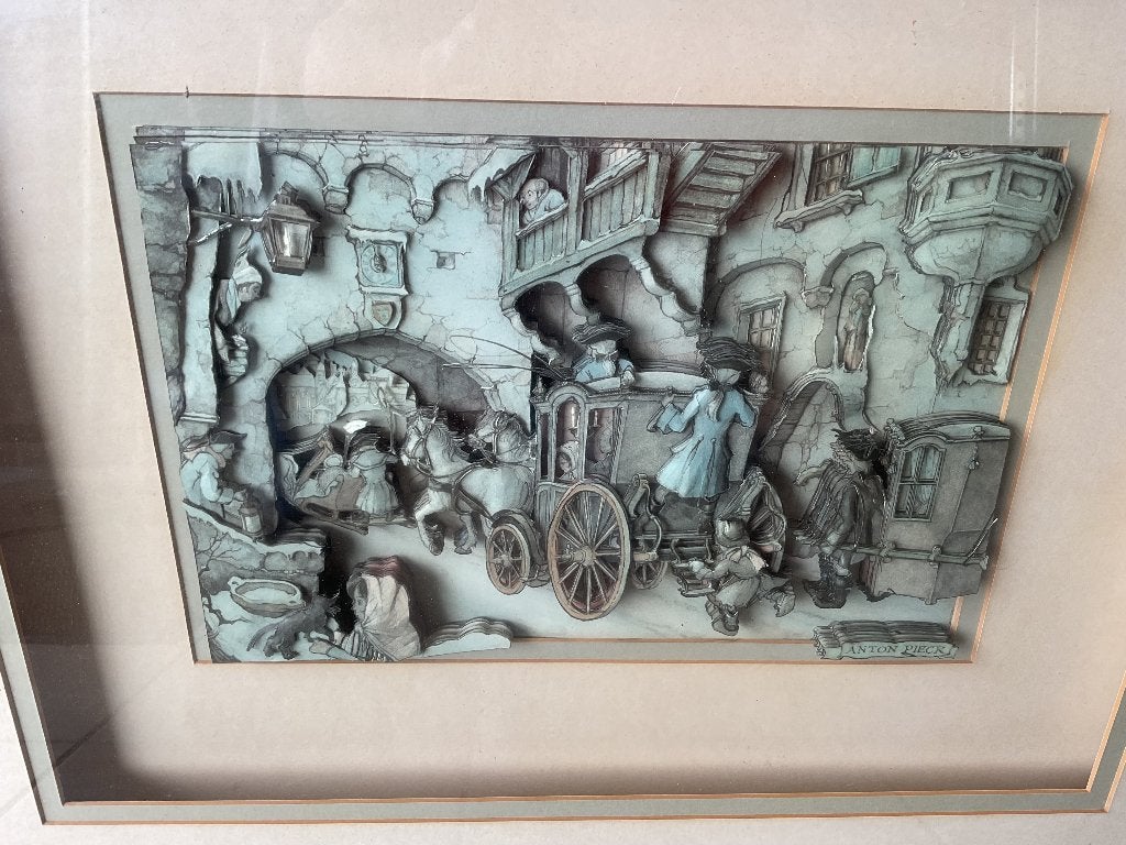 Anton Pieck Ets / Gravure, Antiek en Kunst, Ophalen, 1950 - 1999, Ingelijst, 54 cm