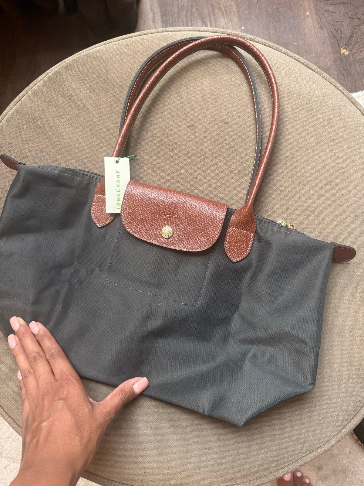 Longchamp tas Donkergrijs Nieuw, Verzenden, Nieuw, Grijs, Shopper