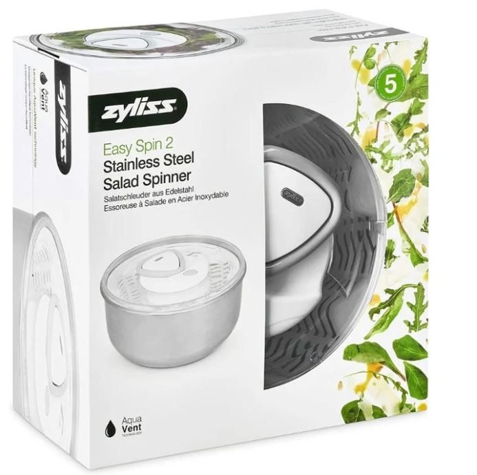 Nieuw | Slazwierder met inox kom 26cm Easy Spin 2 Zyliss, Overige typen, Nieuw, Ophalen of Verzenden, Meerkleurig