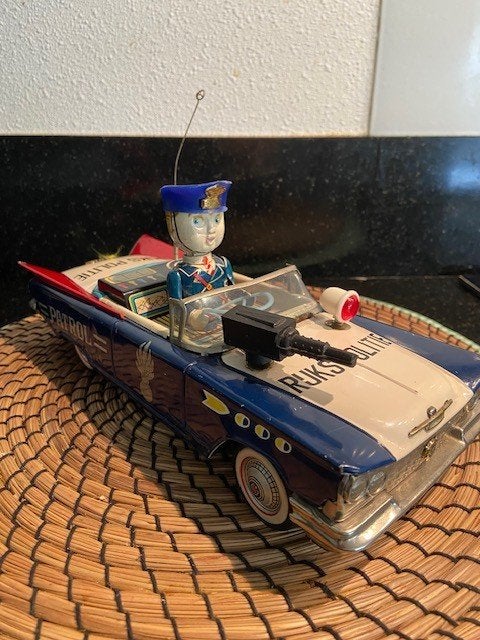 Rijkspolitie auto patrol cabrio Ichiko Japan '50 friction, Ophalen of Verzenden