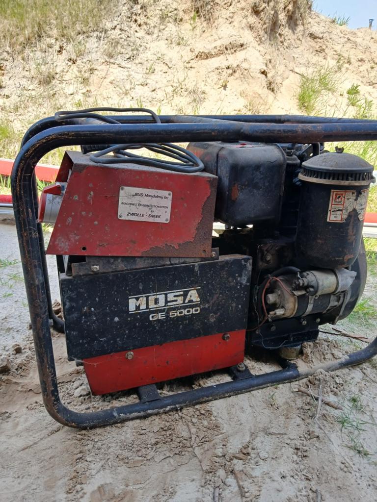 Mosa GE 5000 aggregaat, Ophalen, Gebruikt, Dieselolie, Elektrisch startend