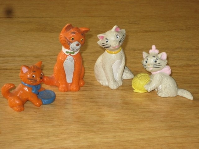 Aristocats Disney Bullyland 4 stuks, Ophalen of Verzenden, Overige figuren, Gebruikt, Beeldje of Figuurtje