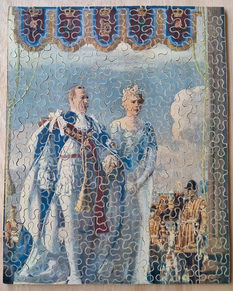 Antieke puzzel Edward VII. 229 stukjes. Compleet., Ophalen of Verzenden, Minder dan 500 stukjes, Zo goed als nieuw, Legpuzzel