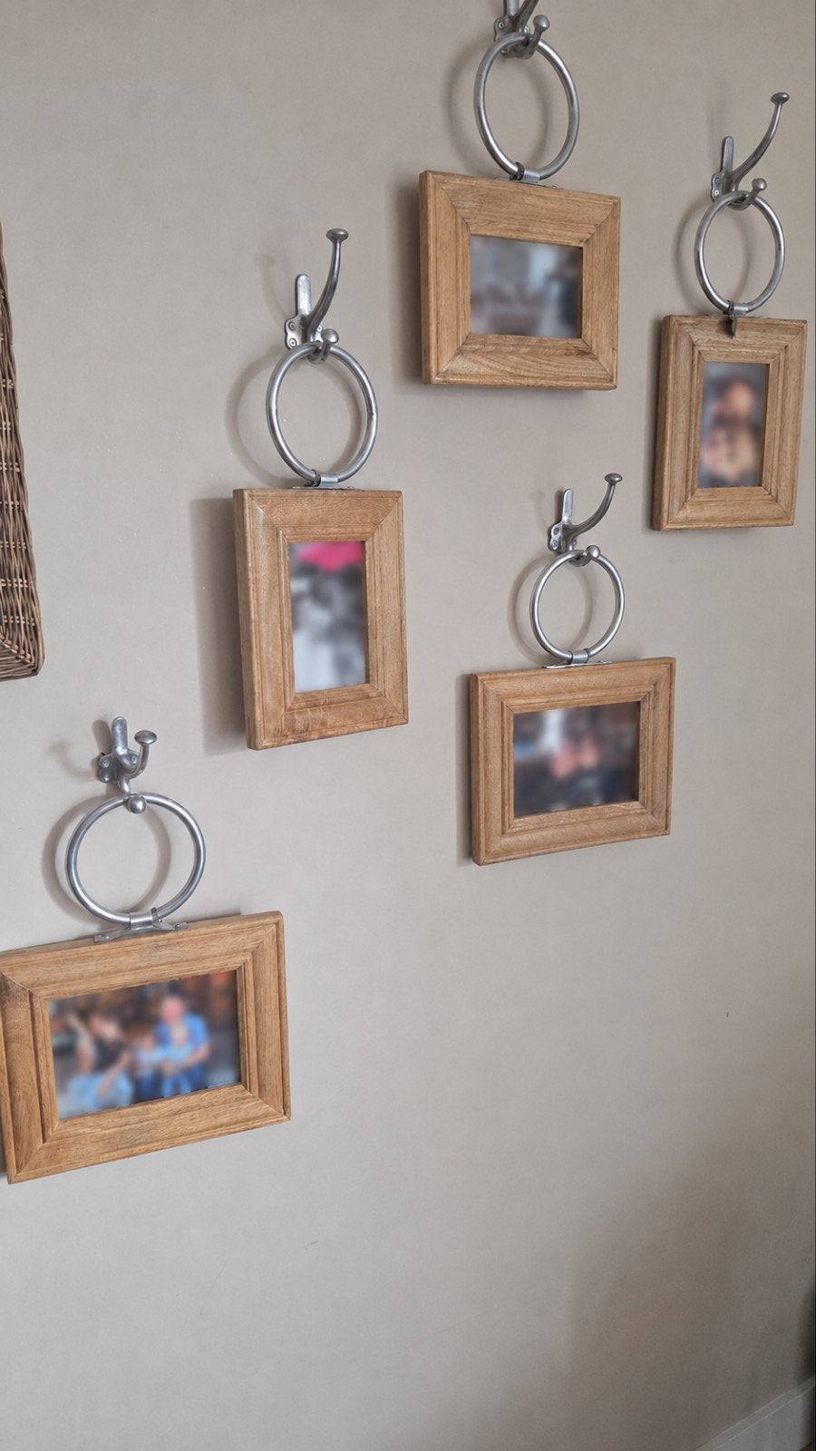 Riviera Maison fotolijstjes met haak, Bruin, Hangend, Ophalen of Verzenden, Zo goed als nieuw