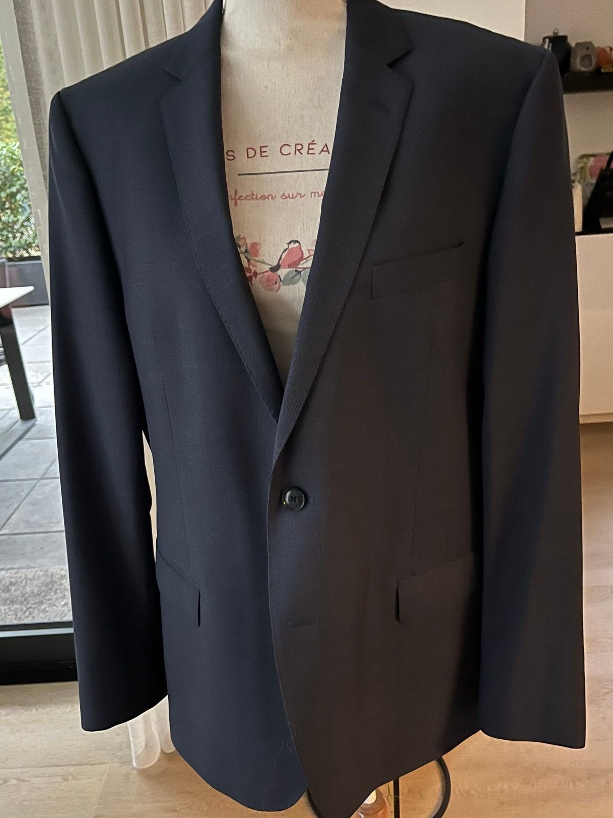Prachtig donkerblauw colbert maar 52, Ophalen of Verzenden, Nieuw, Overige maten, Blauw