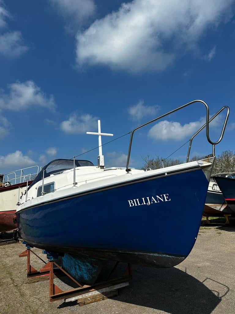Compromis 720 ex zeilboot, 4pk 4takt Honda, Watersport en Boten, Kajuitzeilboten en Zeiljachten, Ophalen, Gebruikt, Polyester