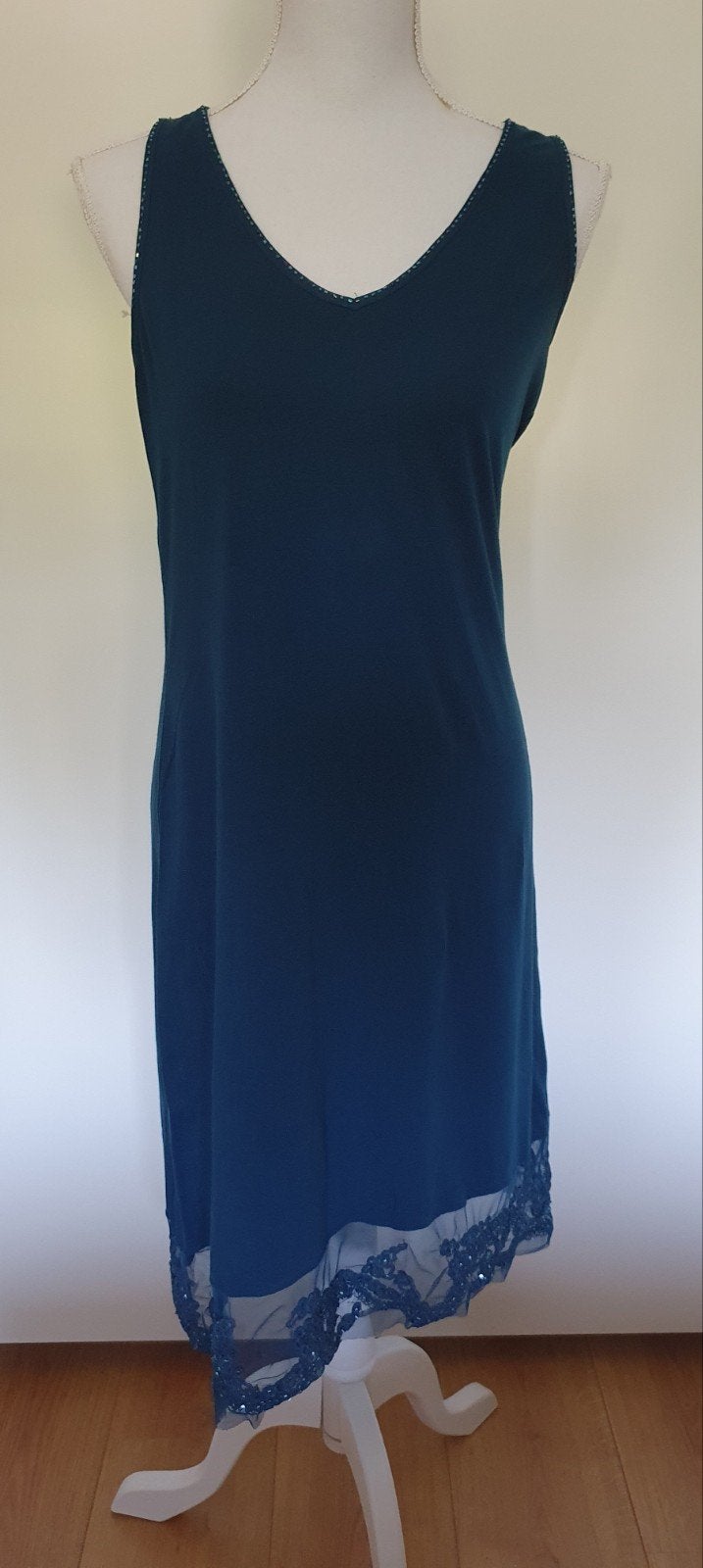 Didi slippdress maat M in petrol kleur., Kleding | Dames, Maat 38/40 (M), Blauw, Didi, Ophalen of Verzenden