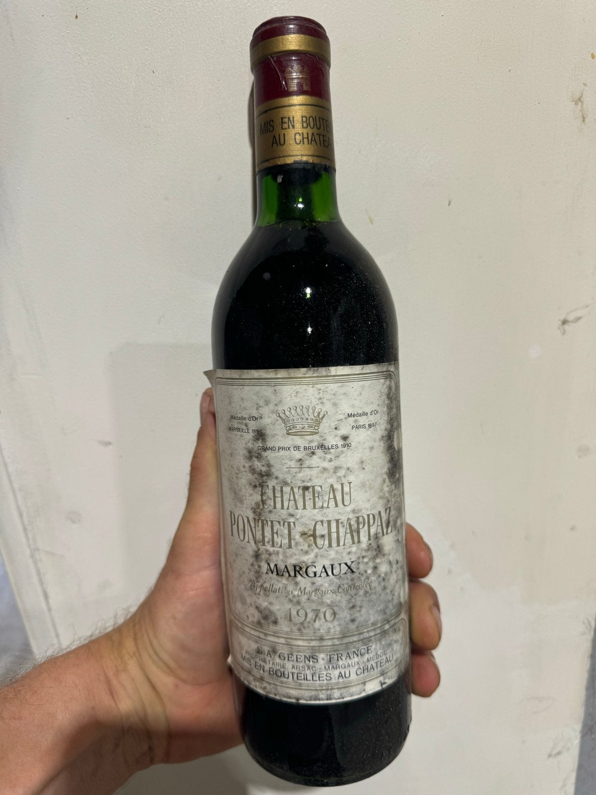 Chateau Pontet-Chappaz Margaux 1970 - Rode Wijn, Ophalen of Verzenden, Gebruikt, Frankrijk, Rode wijn