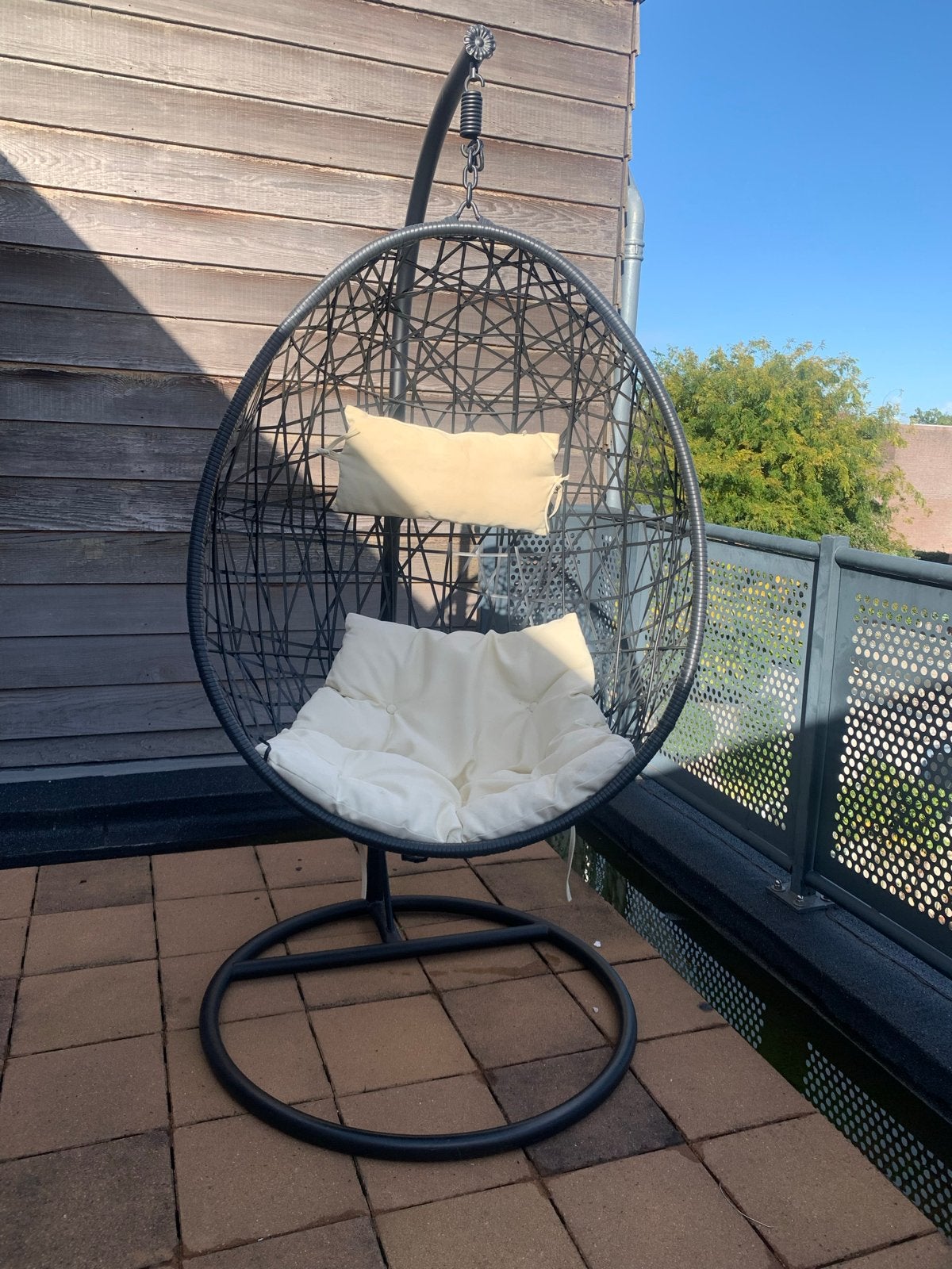 Comfortabele hangstoel met kussens, Ophalen, Gebruikt, Wicker