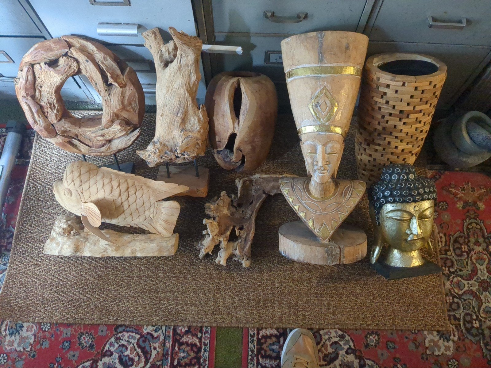 Diverse Houten Sculpturen en Beelden, Antiek en Kunst, Overige onderwerpen, Ophalen of Verzenden, Handgemaakt, 20 - 50 cm