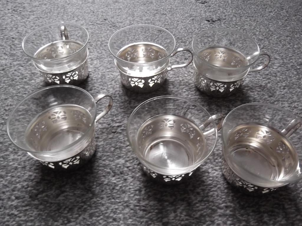 6 thee glazen, Glas of Glazen, Gebruikt, Ophalen of Verzenden, Glas