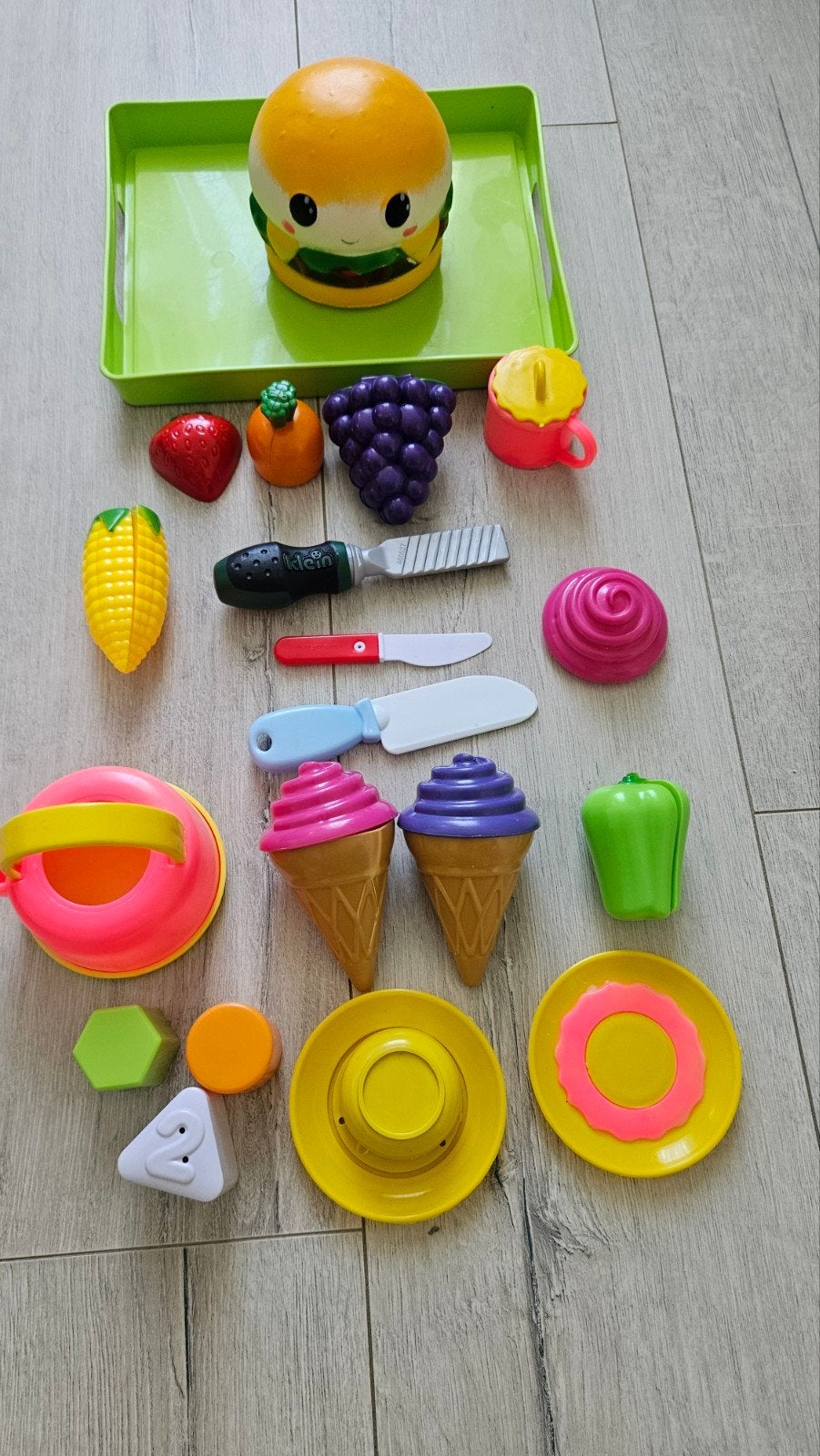 Speelgoedkeuken set met hamburger, fruit en ijsjes, Ophalen of Verzenden, Jongen of Meisje