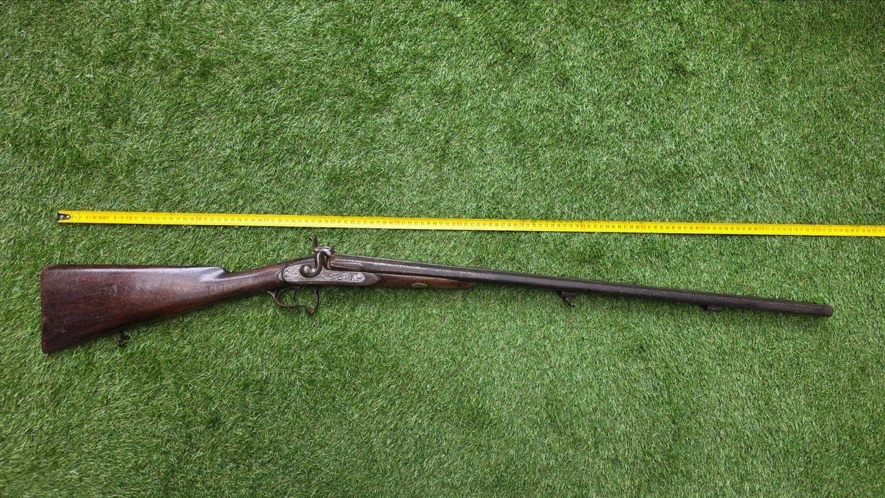 Antiek jachtgeweer met dubbele loop, Ophalen of Verzenden, Landmacht