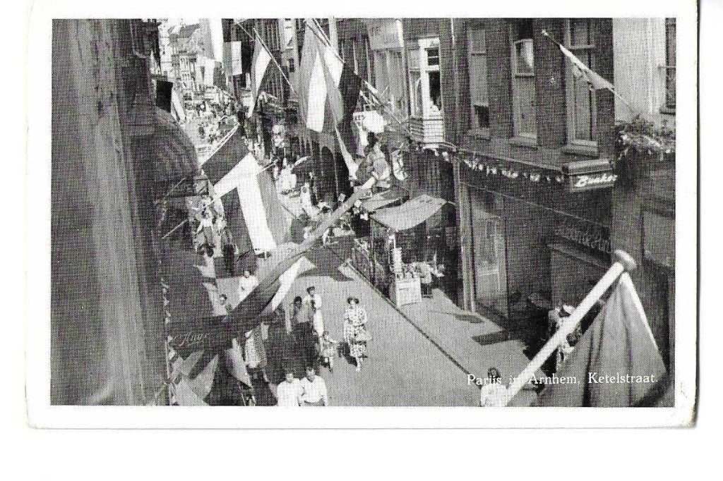 arnhem  ketelstraat  parijs  foto h.p.w  ponsen&looijen, Verzenden, 1940 tot 1960, Ongelopen, Gelderland