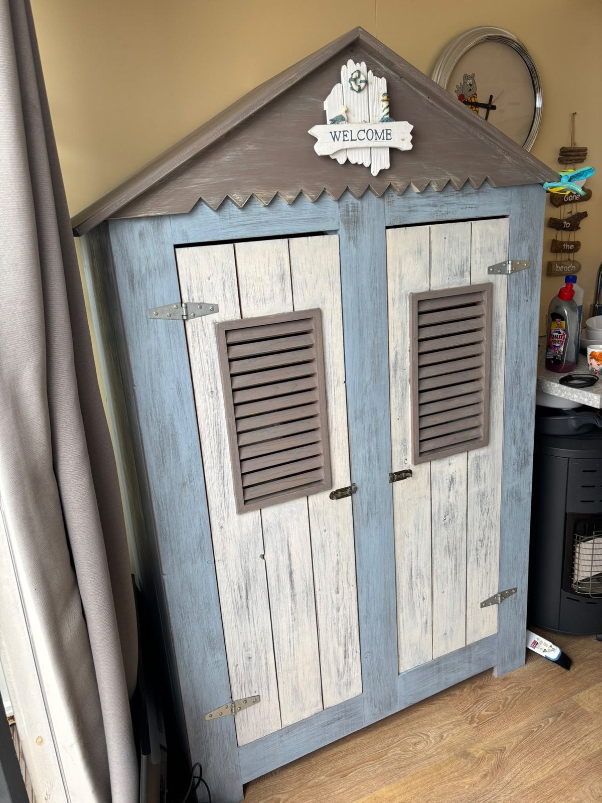 Unieke strandhuisje kast - Maritieme stijl kinderkamer kast, Ophalen, Zo goed als nieuw