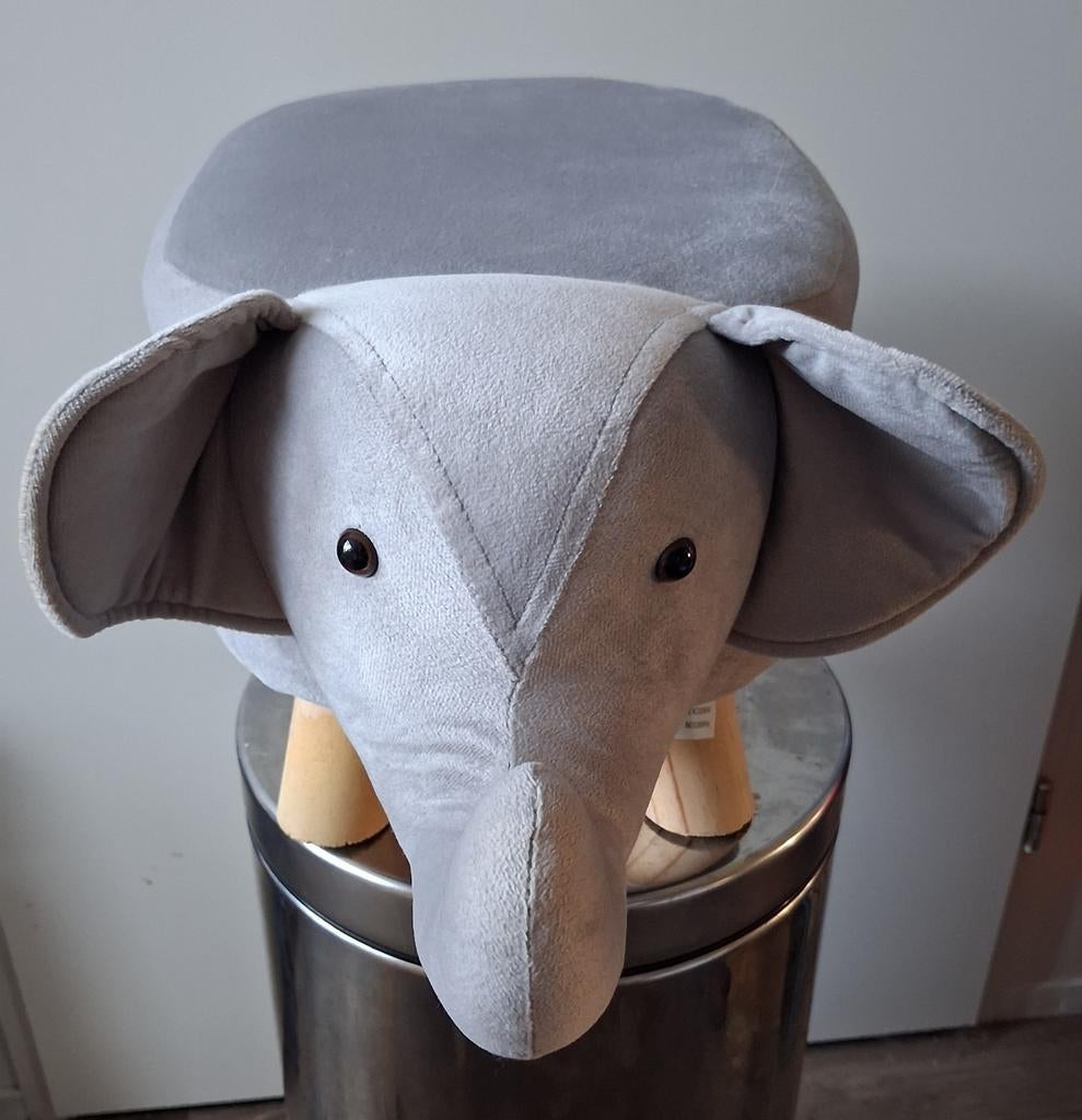 Voetenkruk Olifant, Huis en Inrichting, Banken | Voetenbanken en Poefen, Nieuw, Minder dan 50 cm, Minder dan 50 cm, Ovaal, Hout