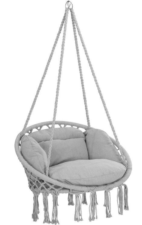 Hangstoel swing lichtgrijs 80x60x140cm GRATIS BEZORGD!, Hangstoel, Verzenden, Overige materialen, Nieuw