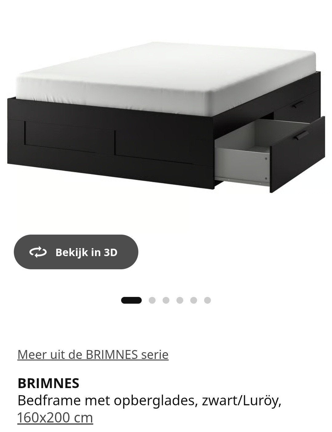 Bedframe 160x200, Ophalen, Gebruikt, Tweepersoons, 200 cm