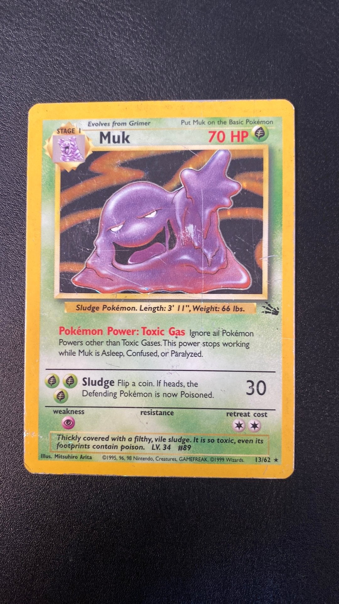 Pokemon muk fossil holo 13/62, Ophalen of Verzenden, Gebruikt, Losse kaart