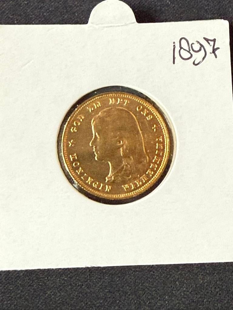 Gouden tientje 1897, Koningin Wilhelmina, Losse munt, 10 gulden, Goud
